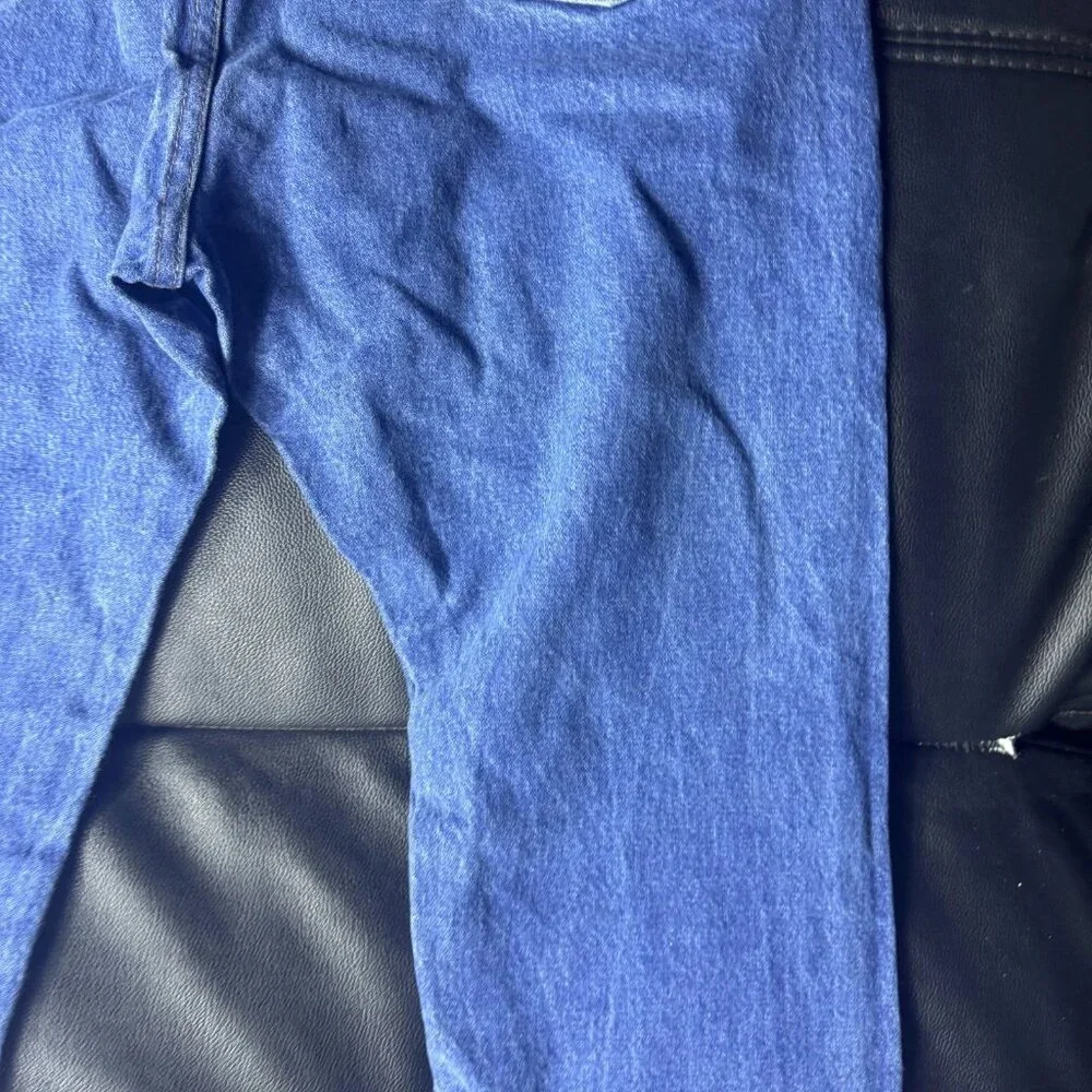 Wrangler Men's‎ Straight Leg Jeans Blue Denim Faded Flat Front 5-Pocket 38x33